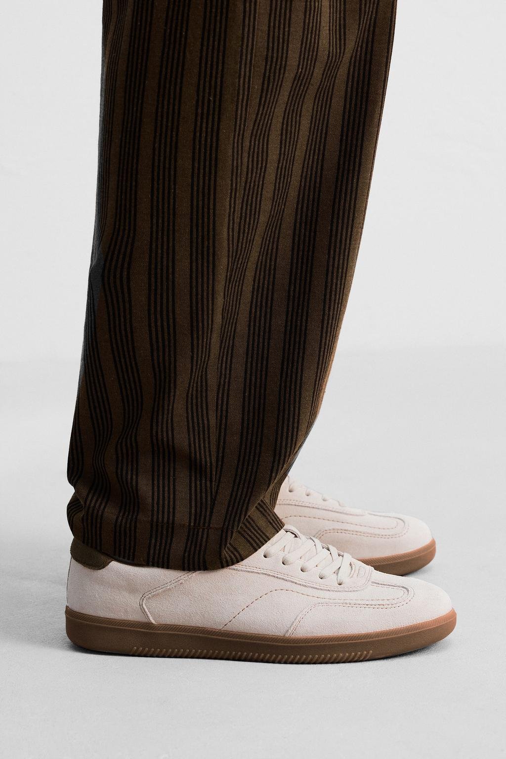 LEATHER CONTRAST SOLE SNEAKERS – Image 3