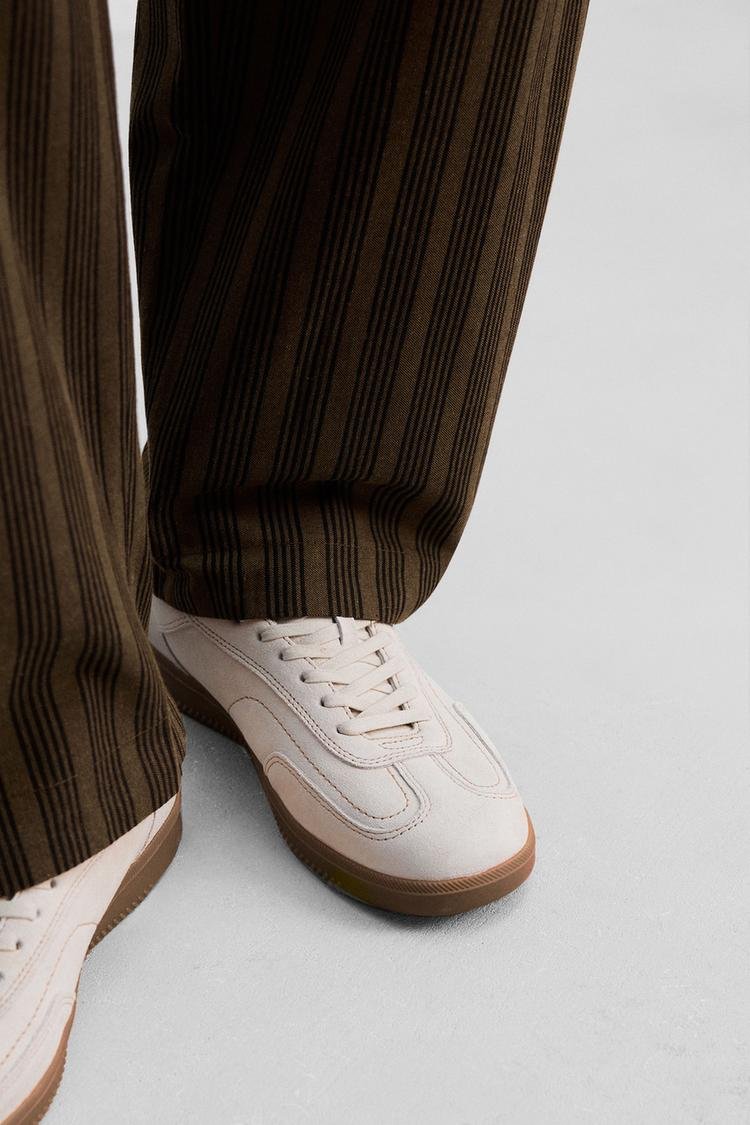 LEATHER CONTRAST SOLE SNEAKERS – Image 4