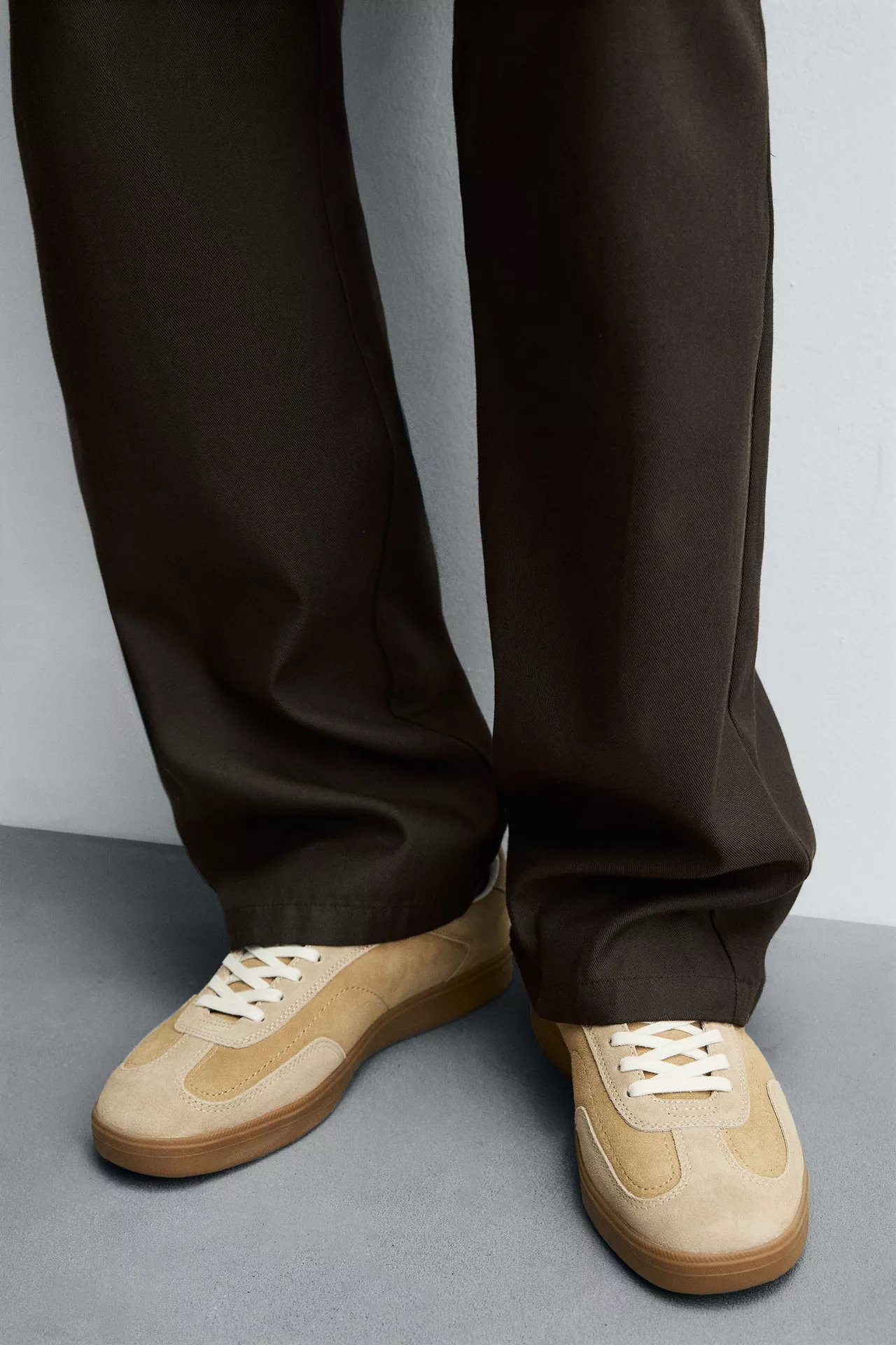 CONTRAST SOLE LEATHER SNEAKERS – Image 6